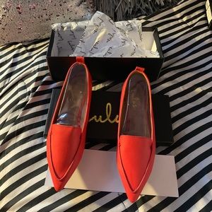 EMMY RED POINTED LOAFERS